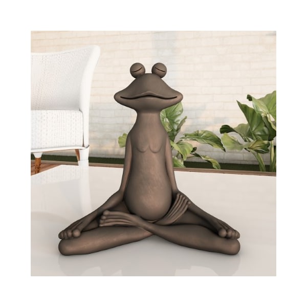 Nature Spring Meditating Frog Statue Resin Zen Animal Yoga Figurine for Outdoor Lawn, Garden Decor, Flower Beds 872578NYU - main